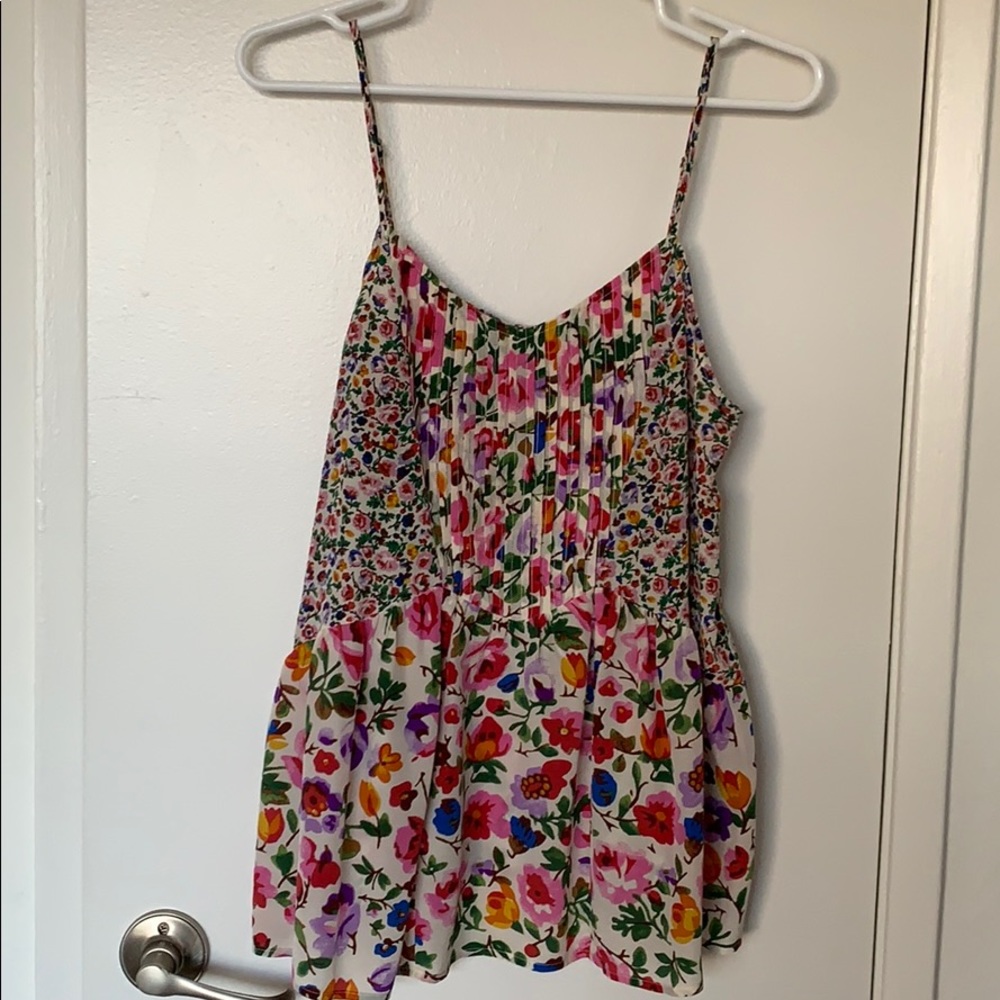 Madewell Floral Silk Tank Top